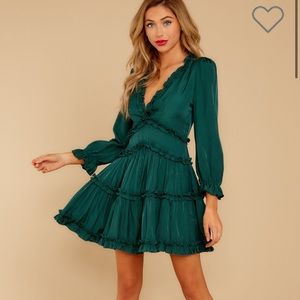 Green short dress from red dress